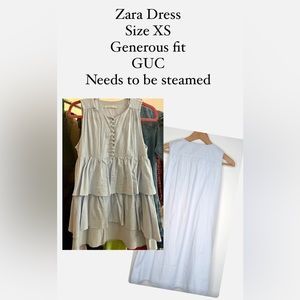 Zara Poplin Dress with Pearl Buttons